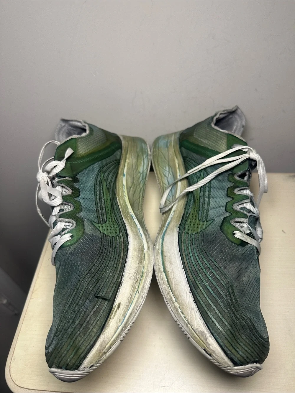 Nike zoom fly sp racing Men’s Dark Green and White Running Sneakers